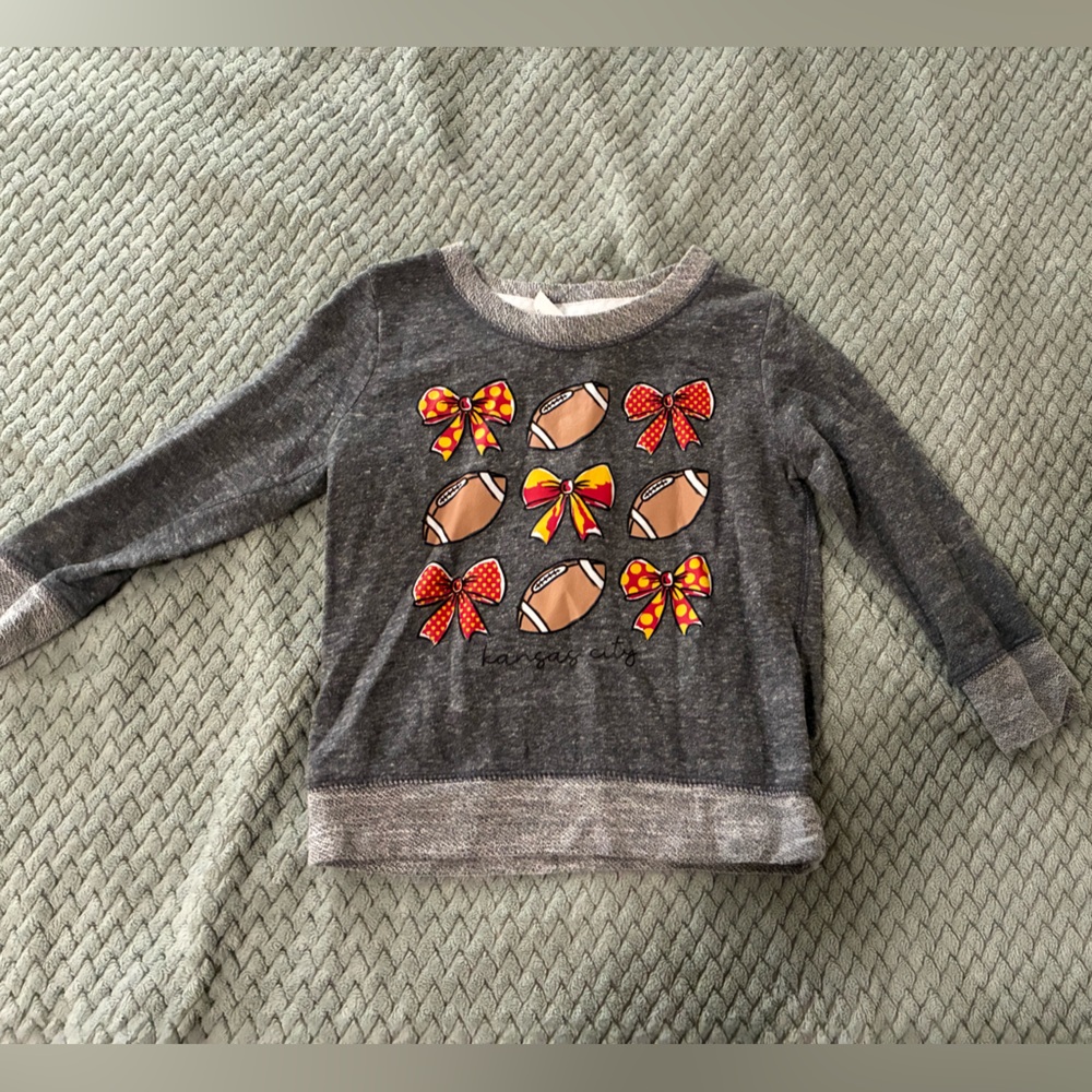 Rabbit Skins Kansas City Sweatshirt with Bow and Football Design